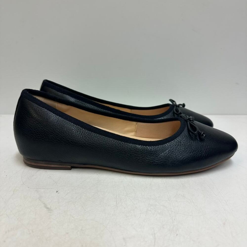 VERY GOOD Frankie4 Trinity Black Tumbled Leather Women's Dress Flat Ballet 10 - Picture 3 of 11